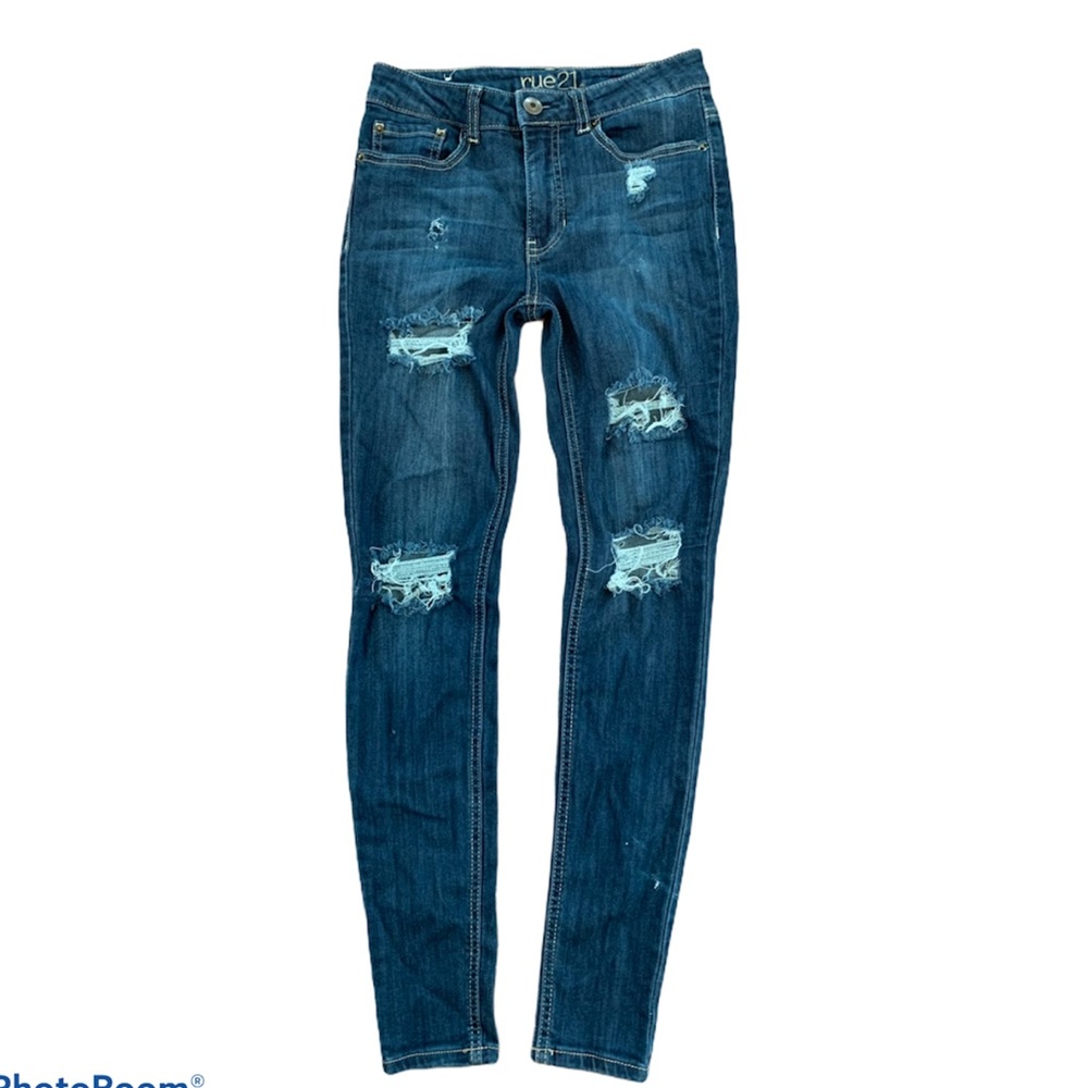 Rue 21 dark wash ripped jeans